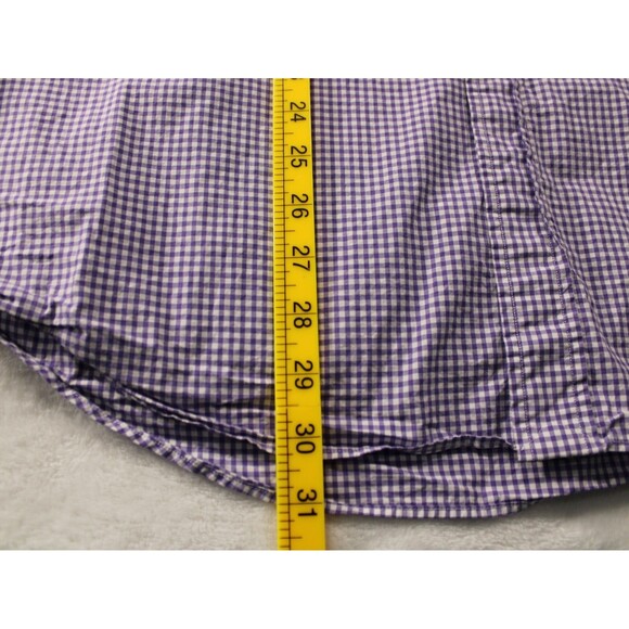 Polo Ralph Lauren Purple Gingham Check Men’s Shirt XXL Green Pony Dress Shirt - Picture 10 of 12